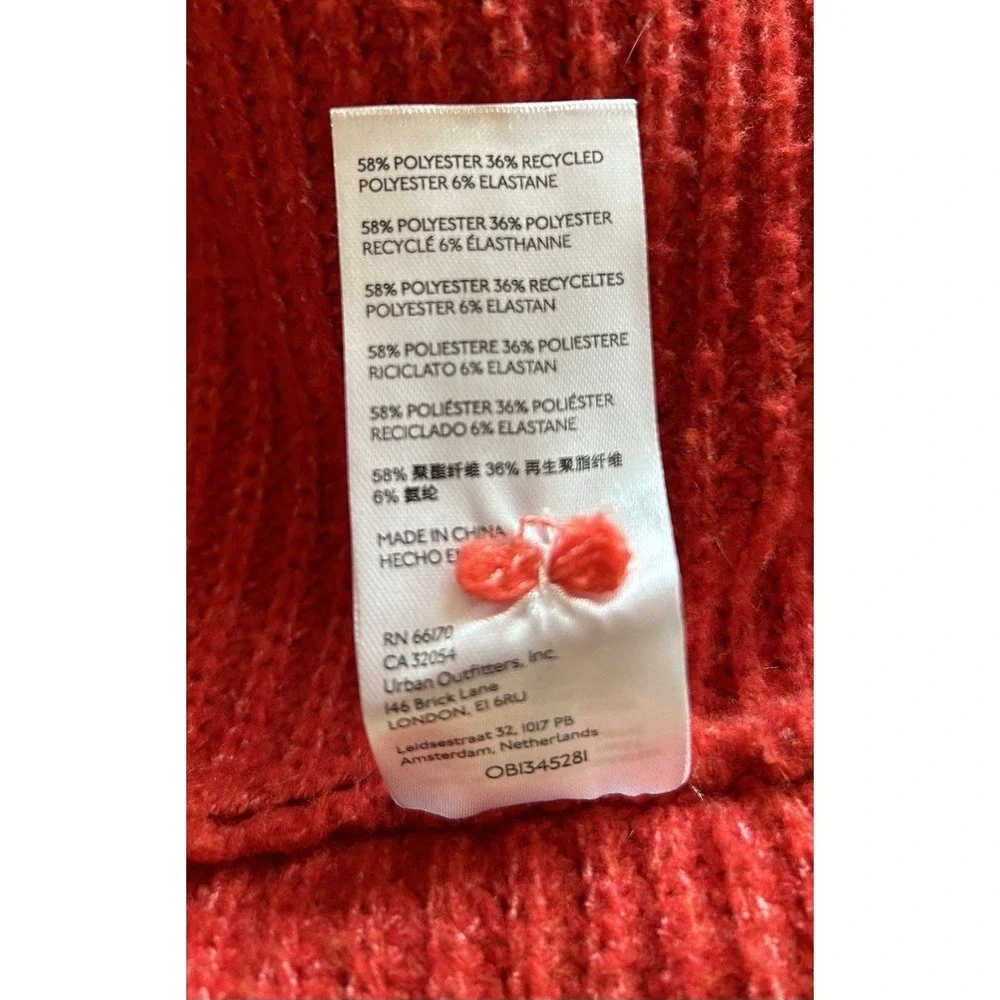 Anthropologie Pilcro Oversized Soft Boxy Red Knit Sweater Sz‎ MP Capsule Minimal